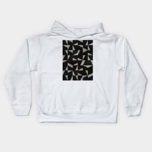 Mid-Century Modern Pattern No.12 - Black and Grey Concrete Kids Hoodie